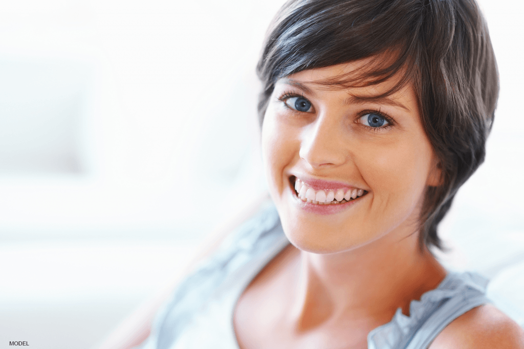 Brunette woman smiling