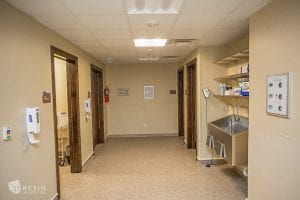 Madison Avenue Surgery Center surgical hallway, including a scrubbing sink